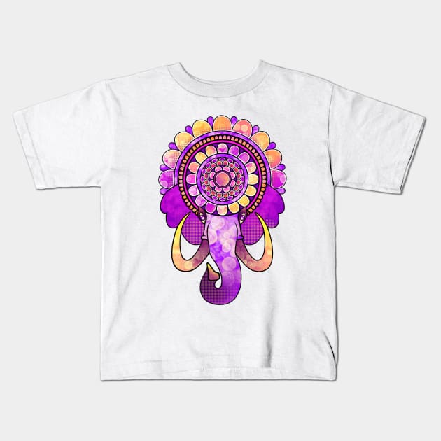 Purple Zenelephant Kids T-Shirt by Mashmuh